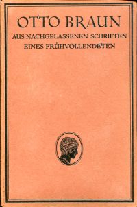 Vogelstein, Otto Braun. (Umschlag)