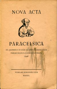 Nova Acta Paracelsica. III. Jahrbuch der Schweizerischen Paracelsus-Gesellschaft (Umschlag)