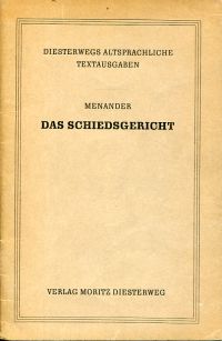 Menander: Das Schiedsgericht (Epitrepontes). (Umschlag)