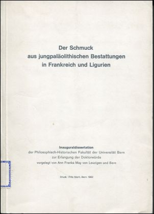 May, Der Schmuck aus jungpaläolithischen Bestattungen in Frankreich und Ligurien (Einband)