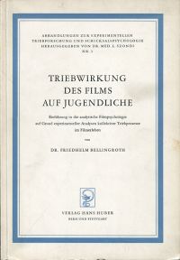 Bellingroth, Triebwirkung des Films auf Jugendliche. (Umschlag)