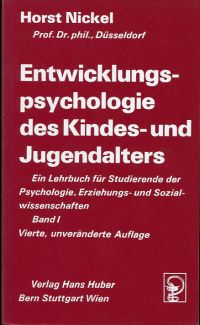 Nickel, Entwicklungspsychologie des Kindes- und Jugendalters. (Umschlag)