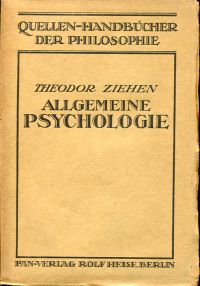Ziehen, Allgemeine Psychologie. (Umschlag)