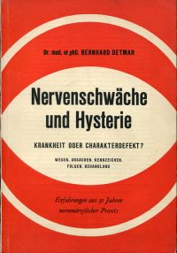 Detmar, Nervenschwäche und Hysterie. (Umschlag)