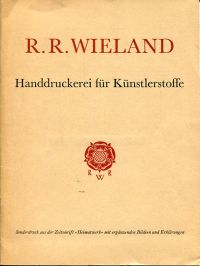 Wieland, Handdruckerei für Künstlerstoffe. (Umschlag)