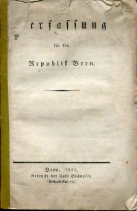 Verfassung für die Republik Bern. (Umschlag)