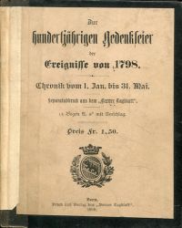 Sterchi, Zur hundertjährigen Gedenkfeier der Ereignisse von 1798. (Umschlag)