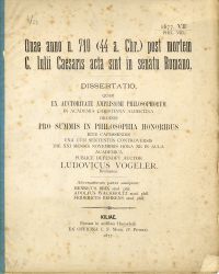 Vogeler, Quae anno u. 710 (44 a.Chr.) post mortem C. Julii Caesaris acta sint in (Umschlag)