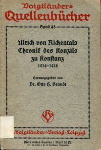 Ulrich: Ulrichs von Richental Chronik des Konzils zu Konstanz 1414-1418. (Umschlag)