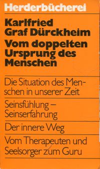 Dürckheim, Vom doppelten Ursprung des Menschen. (Umschlag)