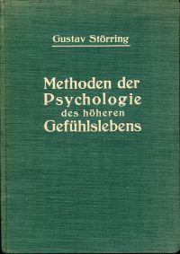 Störring, Methoden der Psychologie des höheren Gefühlslebens (Umschlag)
