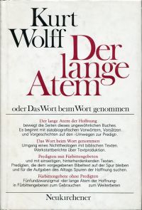 Wolff, Der lange Atem oder das Wort beim Wort genommen. (Umschlag)