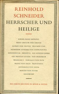 Schneider, Herrscher und Heilige. (Umschlag)