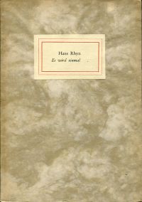 Rhyn, 'Es wird einmal ...' Bilder. (Umschlag)