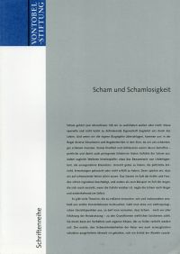 Köhler, Scham und Schamlosigkeit. (Umschlag)