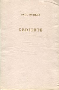 Bühler, Gedichte. (Umschlag)