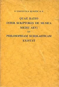 Kunicic, Quae ratio inter scriptores de musica medii aevi et philosophiam schola (Umschlag)