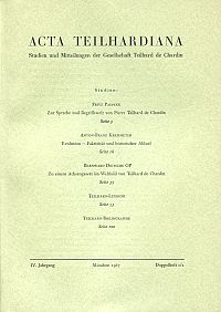 Acta Teilhardiana. Studien und Mitteilungen der Gesellschaft Teilhard de Chardin (Umschlag)