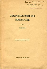 Strohl, Naturwissenschaft und Bücherwesen. (Umschlag)