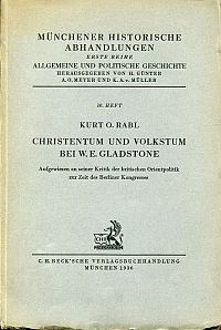 Rabl, Christentum und Volkstum bei W. E. Gladstone. (Umschlag)