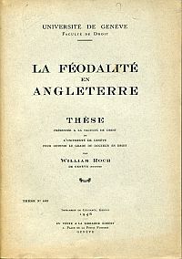 Roch, La Féodalité en Angleterre. (Umschlag)