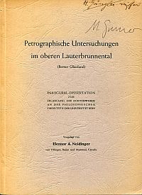 Neidinger, Petrographische Untersuchungen im oberen Lauterbrunnental. (Umschlag)