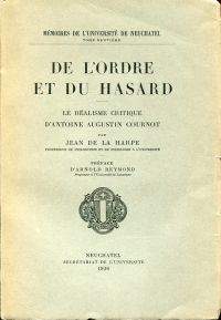 LaHarpe, De l'Ordre et du hasard. (Umschlag)