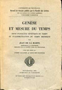 LaHarpe, Genèse et mesure du temps. (Umschlag)