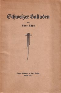 Rhyn, Schweizer Balladen. (Umschlag)