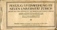Meyer, Festumzug zur Einweihung der neuen Universtität Zürich. (Umschlag)