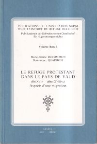 Ducommun, Le refuge protestant dans le Pays de Vaud. (Umschlag)